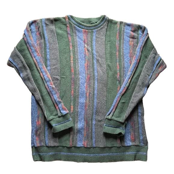 Alexander Julian Sweaters Mens Large Colorful 3D KnitBiggie Hip Hop Coogi Cosby